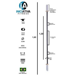 Barra Olímpica Iniciativa Fitness - 1,60 metros - Foto 7