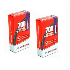 Par Câmara de Ar Speed Chaoyang 700 x 18/23 Bico Presta 48 mm - Foto 1