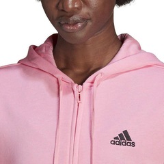 Jaqueta de Moletom adidas com Capuz Logo Linear Zipper - Feminina - Foto 5