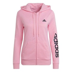 Jaqueta de Moletom adidas com Capuz Logo Linear Zipper - Feminina - Foto 1