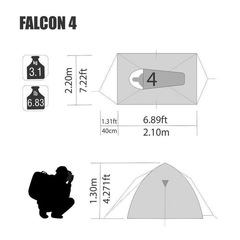 Barraca de Camping NTK Falcon com Coluna D''água de 1000mm - 4 pessoas - Foto 8