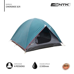 Barraca de Camping 3/4 Pessoas NTK Cherokee com Coluna D''água de 2500mm - Foto 6