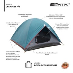 Barraca de Camping 5/6 Pessoas com Coluna D''água de 2500mm NTK Cherokee - Foto 8