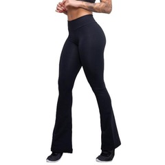 Calça Flare Belmento Bailarina Boca de Sino Suplex Cintura Alta - Feminina - Foto 3