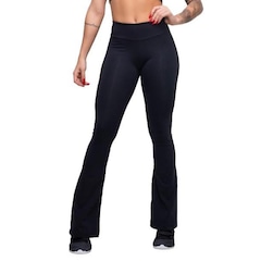 Calça Flare Belmento Bailarina Boca de Sino Suplex Cintura Alta - Feminina - Foto 4