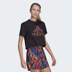Camiseta adidas AEROREADY Designed To Move Tiger Print - Feminina - Foto 7
