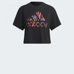 Camiseta adidas AEROREADY Designed To Move Tiger Print - Feminina - Foto 1