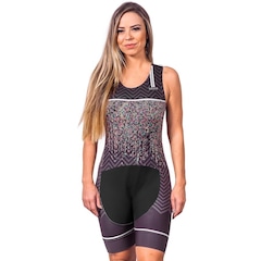 Macaquinho Kauna sem Mangas Triathlon Elite Pixel Proteção UV50+ - Feminino - Foto 1