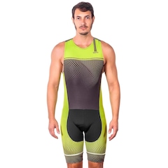 Macaquinho Kauna sem Mangas Triathlon Elite Fluor Power Proteção UV50+ - Masculino - Foto 1