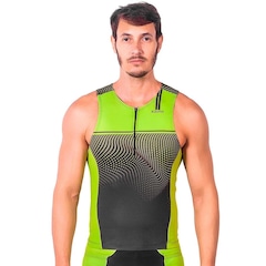 Camisa Kauna sem Mangas Triathlon Elite Fluor Power Proteção UV50+ - Masculina - Foto 1