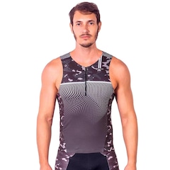 Camisa Kauna sem Mangas Triathlon Elite Camuflado Proteção UV50+ - Masculina - Foto 1