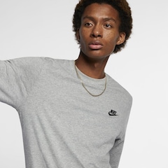 Camiseta Manga Longa Nike Sportswear Club - Masculina - Foto 4