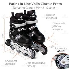 Patins Vollo VPC251G - In Line - Fitness - Ajústavel - ABEC5 - Adulto - Foto 5