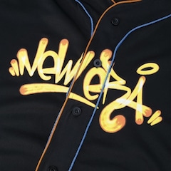 Camisa New Era Botão Jersey Baseball Street Life Tag - Masculina - Foto 2