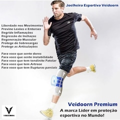 Joelheira de Compressão Spandex 3D com Anel de Silicone e Duas Espiral Flexíveis de Aço - Foto 3
