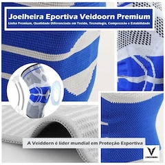 Joelheira de Compressão Spandex 3D com Anel de Silicone e Duas Espiral Flexíveis de Aço - Foto 6