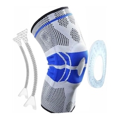 Joelheira de Compressão Spandex 3D com Anel de Silicone e Duas Espiral Flexíveis de Aço - Foto 1