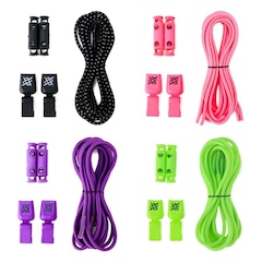 Cadarço Elástico HUPI LACES Corrida Colorido - Kit 04 Pares - Foto 1