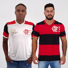 Kit de Camisas do Flamengo Braziline Retrô - 2 Unidades - Masculino - Foto 1