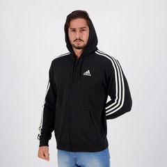 Jaqueta de Moletom com Capuz adidas Zíper Essentials 3-Stripes - Masculina - Foto 2