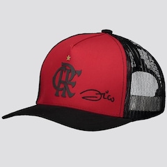 Boné Aba Curva Flamengo Zico Escudo - Snapback - Adulto - Foto 1