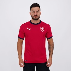 Camisa Puma República Tcheca Home 2020 - Masculina - Foto 1