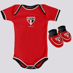 Kit de Uniforme de Futebol do São Paulo para Bebê: Body + Pantufa - Infantil - Foto 1