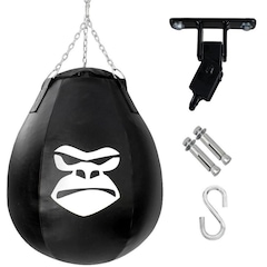 Kit Boxe Gorilla - Saco de Pancada Gota +  Gancho de Teto - Saco Boxe Tipo Pera + Suporte de Teto - Foto 1