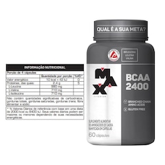 Bcaa 2400mg Max Titanium - 60 Cápsulas - Foto 2