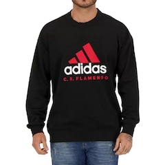 Blusão de Moletom sem Capuz do Flamengo Crf Dna Gr Swt adidas - Masculino - Foto 1