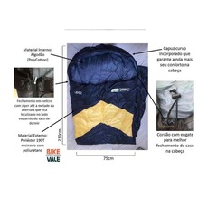 Saco Dormir Viper 5°C á 12°C Nautika Camping Preto/Laranja - Foto 2