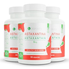 Kit Suplemento Alimentar Bioroots Astaxantina Vegana 6mg - 60 Cápsulas - 3 Unidades - Foto 1