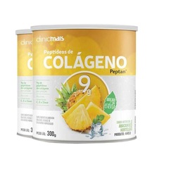 Kit 2 Colágeno Hidrolisado Peptan 9g Clinic Mais Abacaxi Com Hortelã - Foto 1