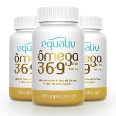 Kit de Ômega Mix 3-6-9 Equaliv - 31000mg  - 30 Cápsulas - 3 Unidades - Foto 1