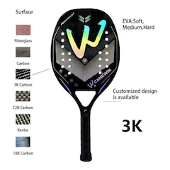 Raquete de Beach Tennis W Camewin 100% Fibra Carbono + Capa - Foto 3