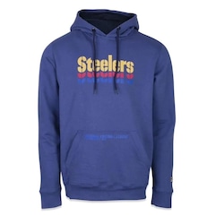 Blusão de Moletom com Capuz New Era NFL Pittsburgh Steelers Core Triple Canguru - Masculino - Foto 1