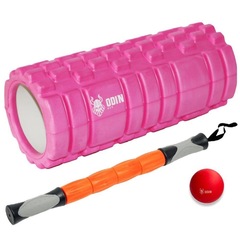 Kit Rolo de Massagem Bastão Liberação Bola Lacrosse Odin Fit - Foto 1