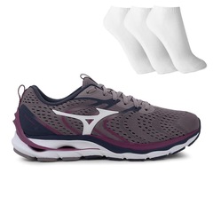 Tênis Dynasty 4 Mizuno + 3 Pares de Meias - Feminino - Foto 1