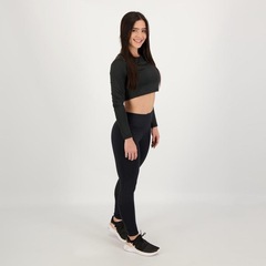 Conjunto Area Blusa Cropped Manga Longa + Calça Legging - Feminino - Foto 3