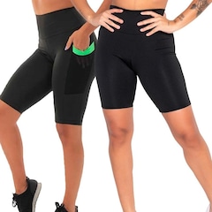 Kit Bermudas Frishop Suplex com Bolso - Feminina - 2 Unidades - Foto 1