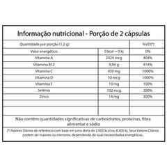 Kit de Imunize Vitaminas A, C, D, E, B12 + Selênio e zinco Unilife - 60 cápsulas - 2 unidades - Foto 3