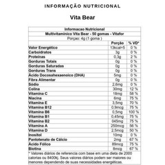 Kit de Vita Bear Multivitamínicos 200g Vitafor - 60 gomas - Foto 3