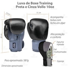 Luva de Boxe Muay Thai Kickboxing Vollo Training 10 oz - Adulto - Foto 7