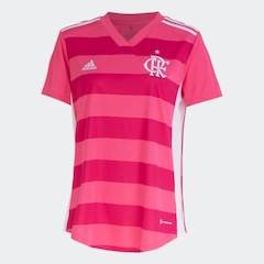 Camisa do Flamengo 22 adidas Outubro Rosa - Feminina - Foto 3