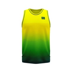 Camisa Brasil Regata Torcida Copa Braziline - Masculina - Foto 1