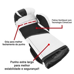 Luva de Boxe e Muay Thai Spank - Branca - Foto 5
