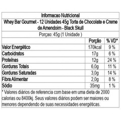 Barra de Proteina Black Skull Whey Bar Gourmet Zero Lactose Colostro - Chocolate com Amendoim - 12 unidades - 45g - Foto 2