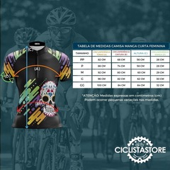 Camisa Ciclismo Feminina Mountain Bike Manga Curta Pro Tour Caveira Mexicana Louca - Foto 6