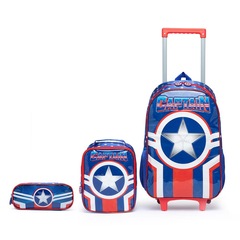 Kit Mochila de Rodinha Polo One - 20 Litros + Lancheira + Estojo Menino - Foto 1