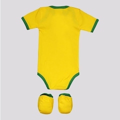Kit Torcida Baby: Body Brasil Flag + Pantunfa - Infantil - Foto 1
